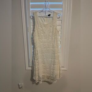 torrid Ivory Lace Fit-and-Flare Skater Cold Shoulder Dress